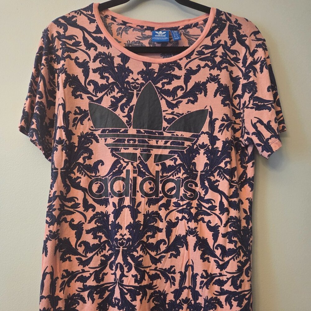 Adidas Vintage Pink and Purple Floral Pattern, Size 6 XS